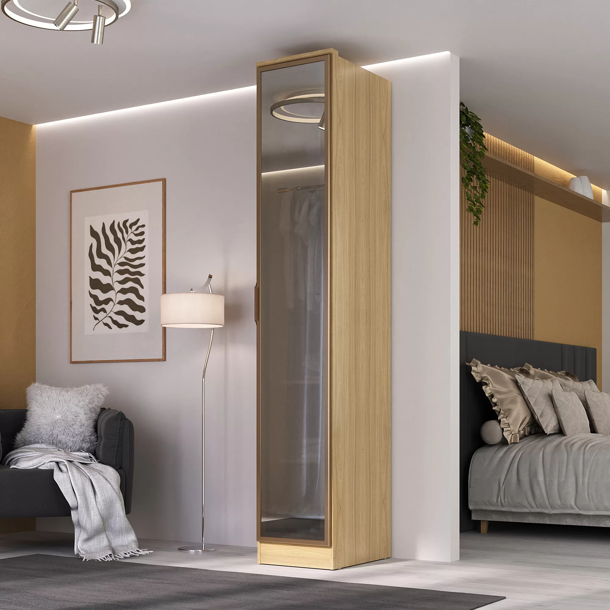 Roupeiro Ravi 1 Porta Reflecta - Imagem 3