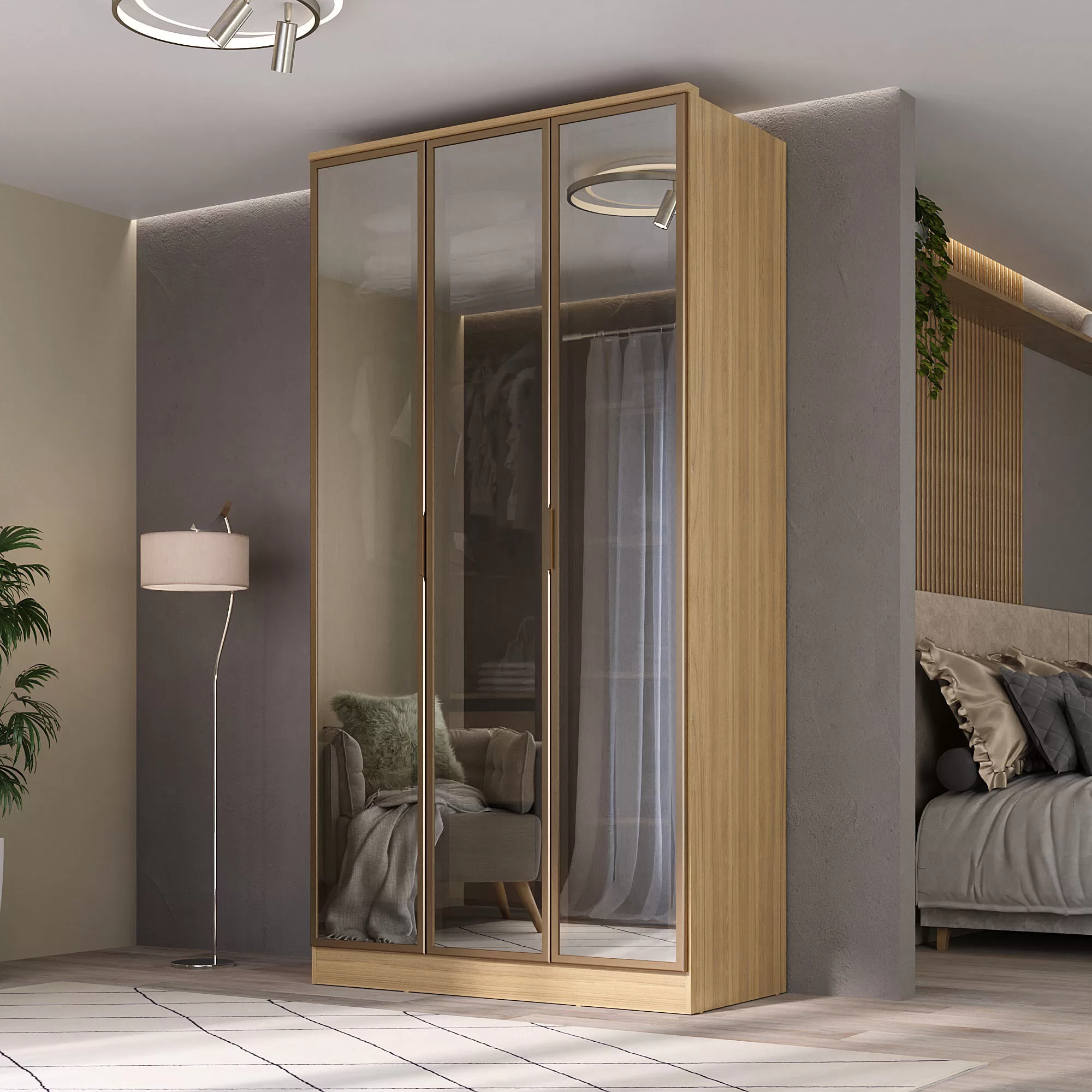 Roupeiro Ravi 3 Portas Reflecta - Imagem 5